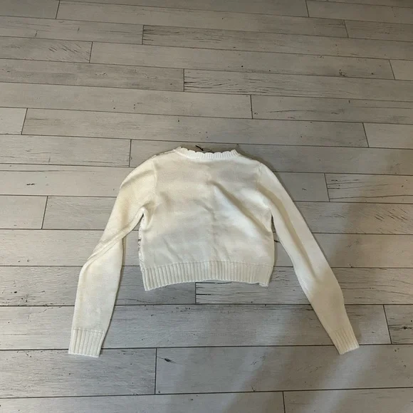 Chic White and Pink Floral Cardigan - Picture 6 of 9